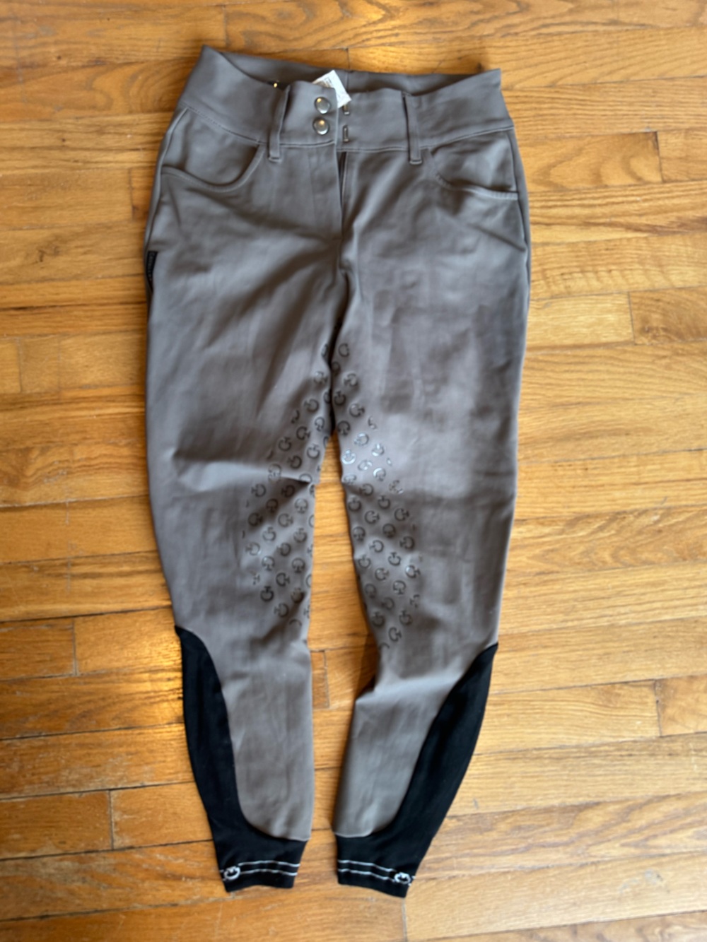 Women's Grey Silicone-Grip Riding Breeches